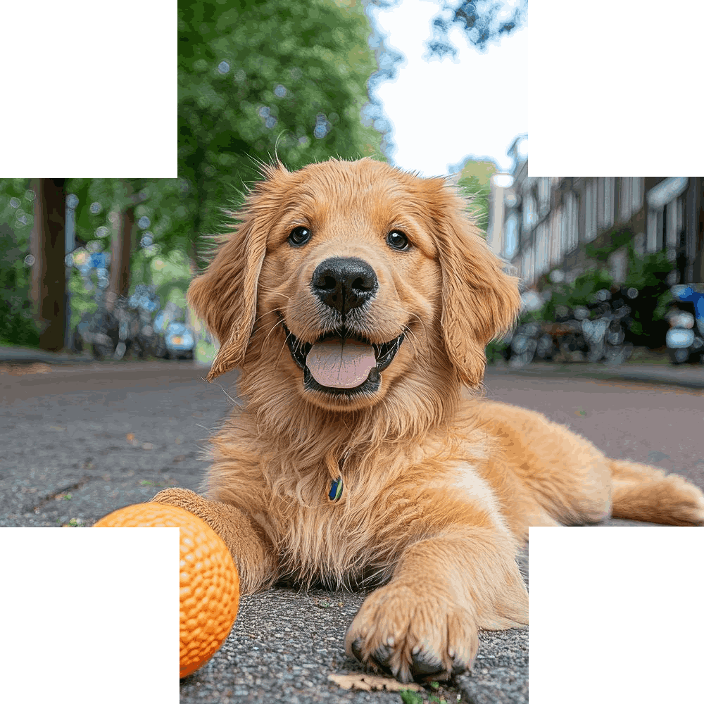 Happy golden retriever puppy